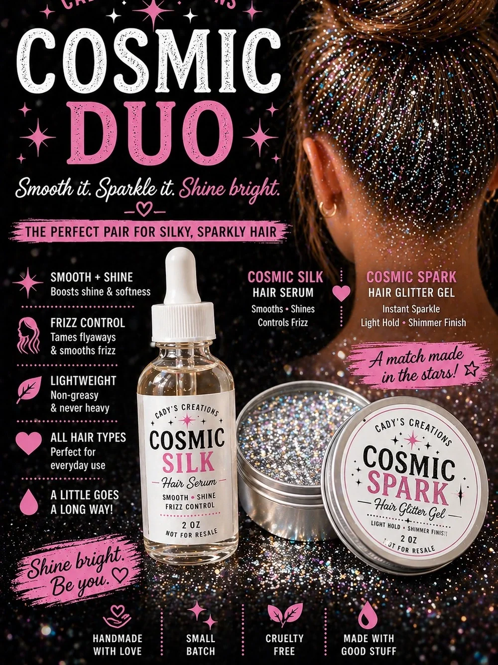 Cosmic Duo Hair Serum + Glitter